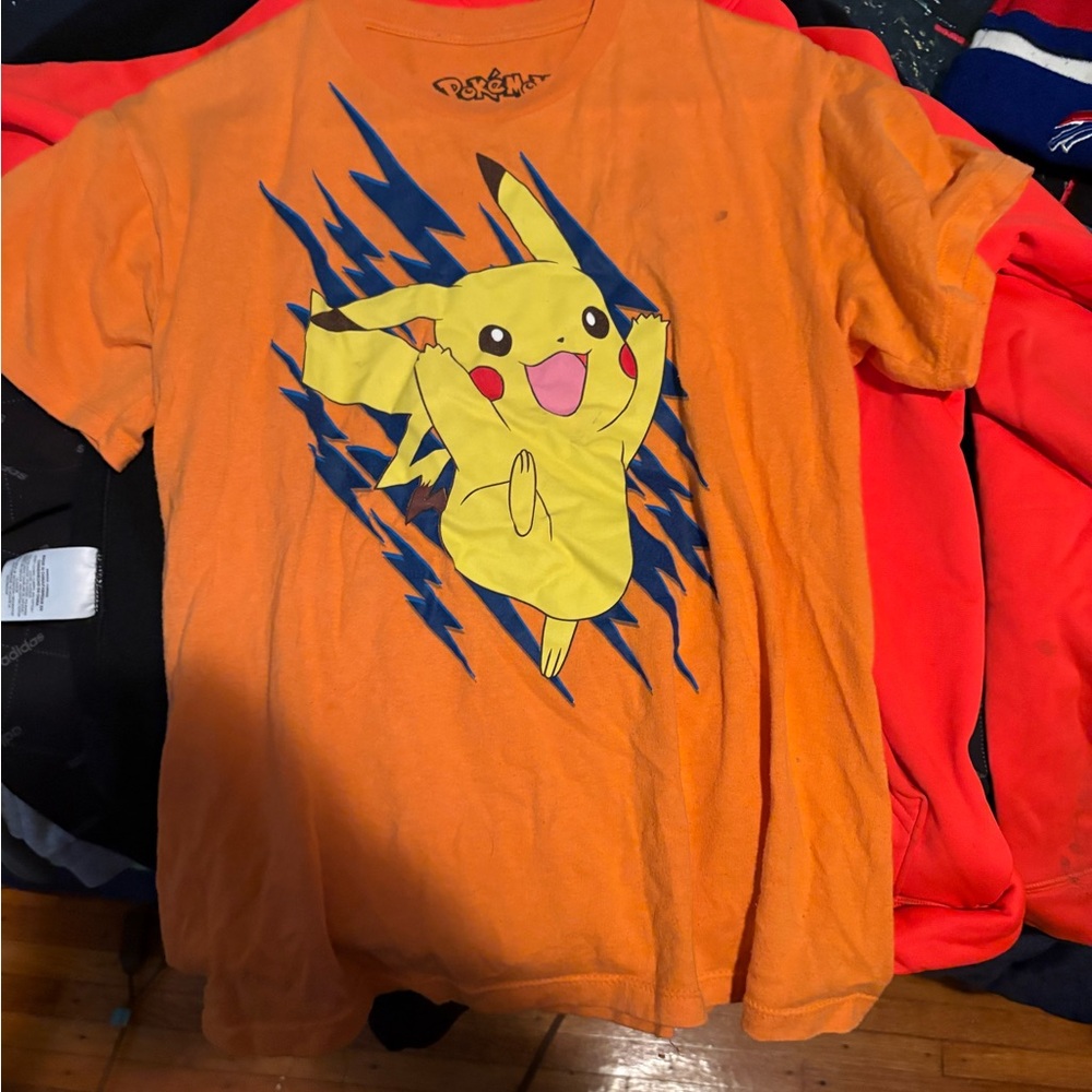 Pokemon Kids Orange T-Shirt with Pikachu Design